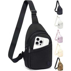 Womens Black Crossbody Bags for Women Men Lightweight Sling Chest Bag
